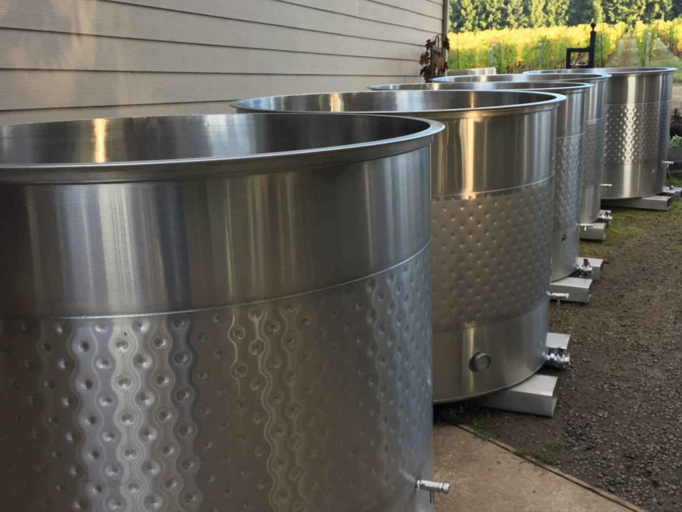 Steel fermentation tanks ready to go for Harvest